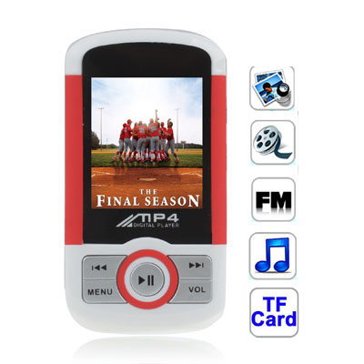 Mirror MP3 Player with TF Card Slot, Clip (White)